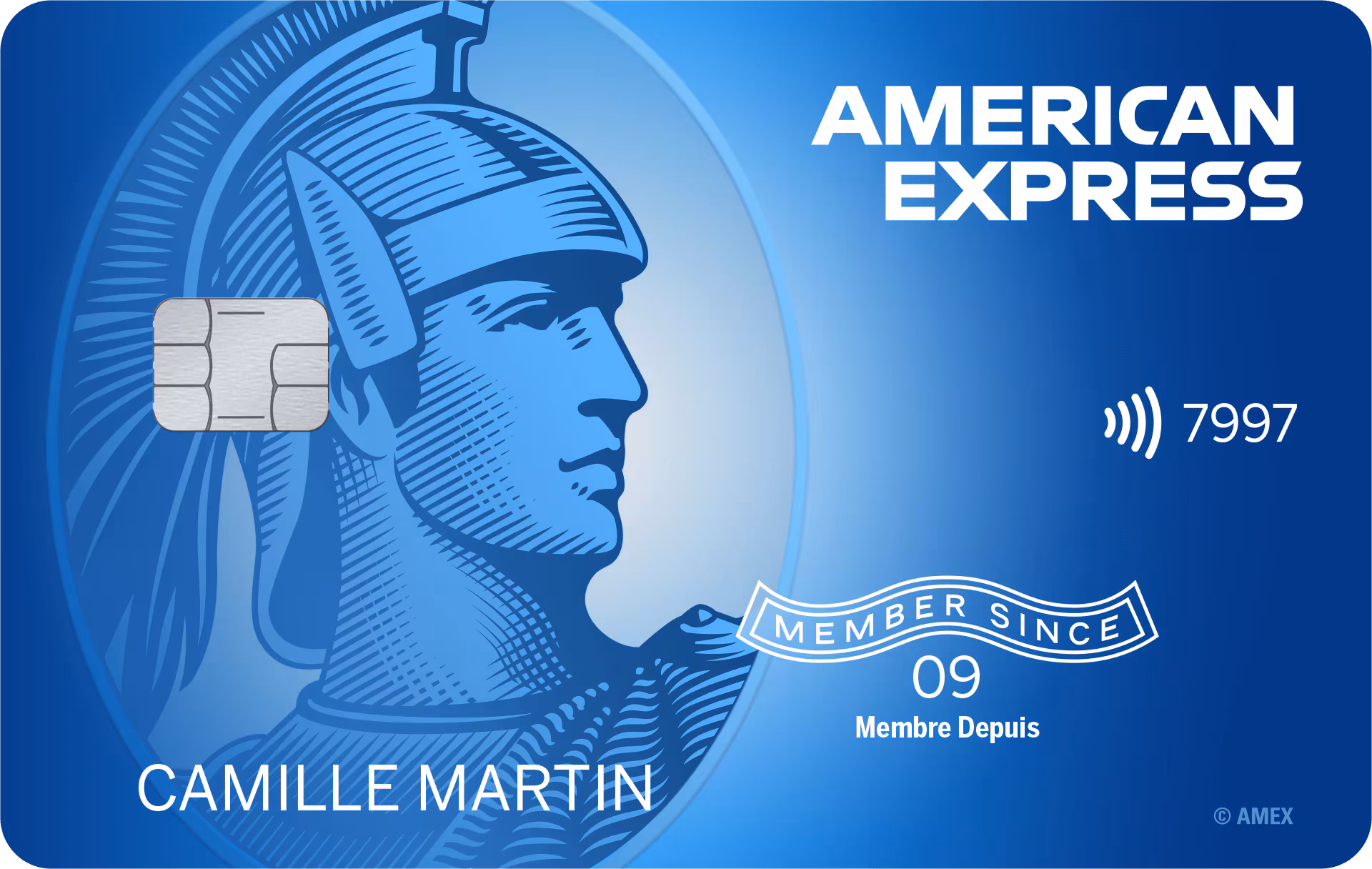 Carte American Express Blue — vue de face