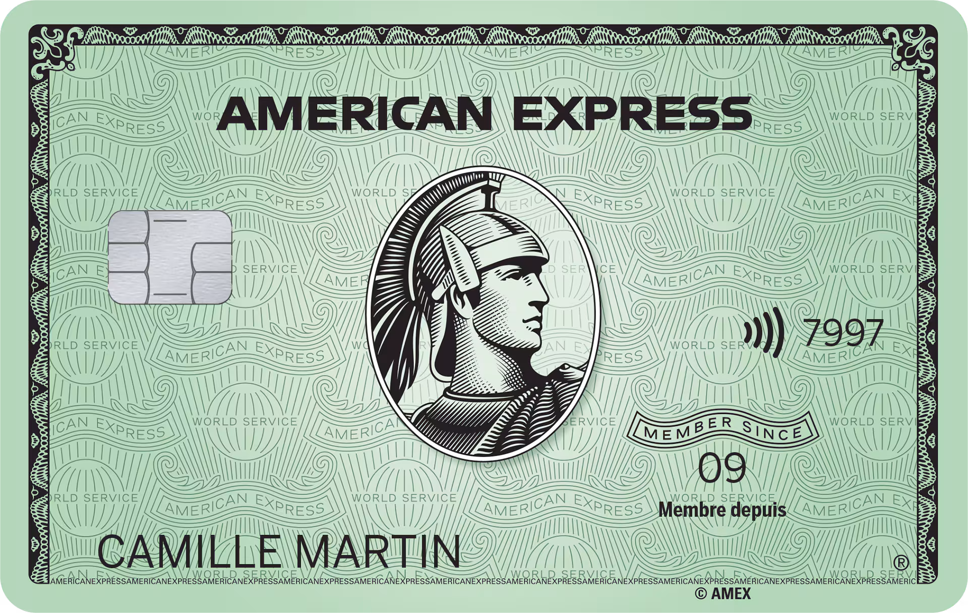Carte American Express Green — vue de face